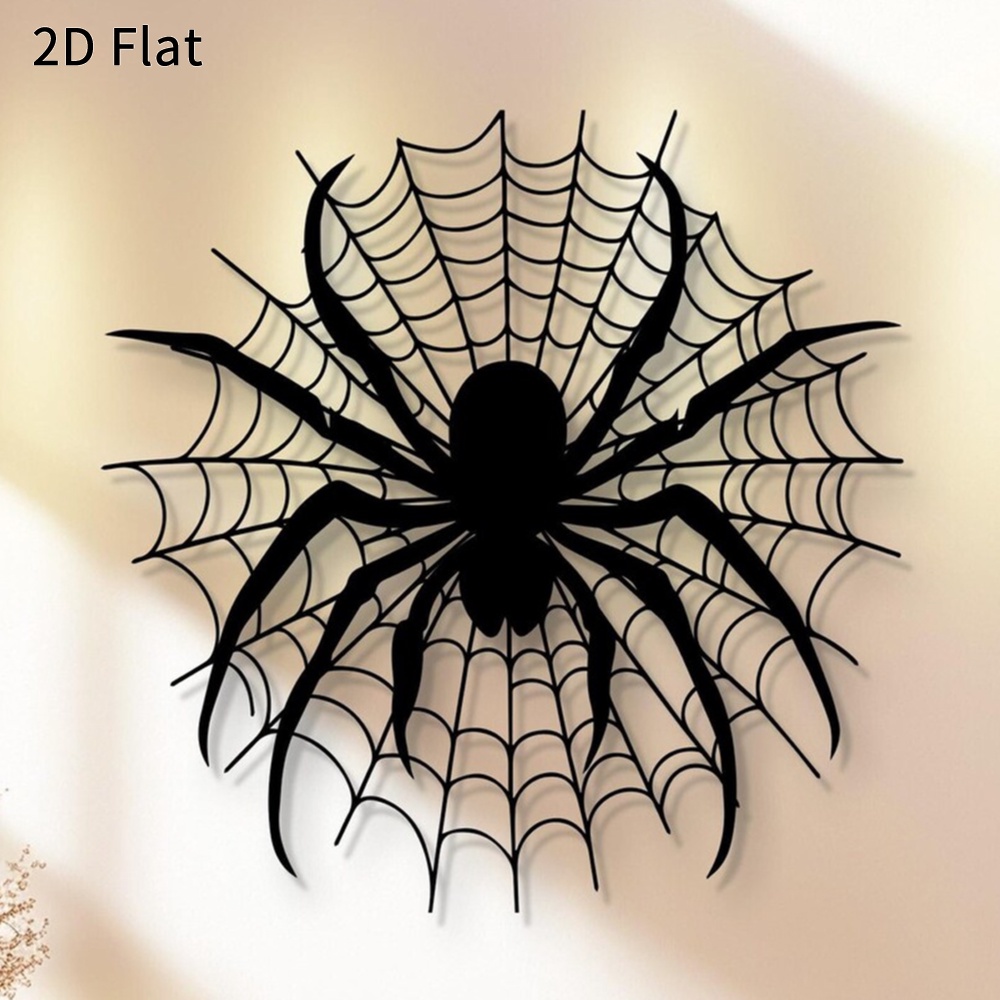 Spider Web Halloween Decoration - HELLOYOUNG Spookachtige Halloween Spinnenwanddecoratie, 2D Aluminium