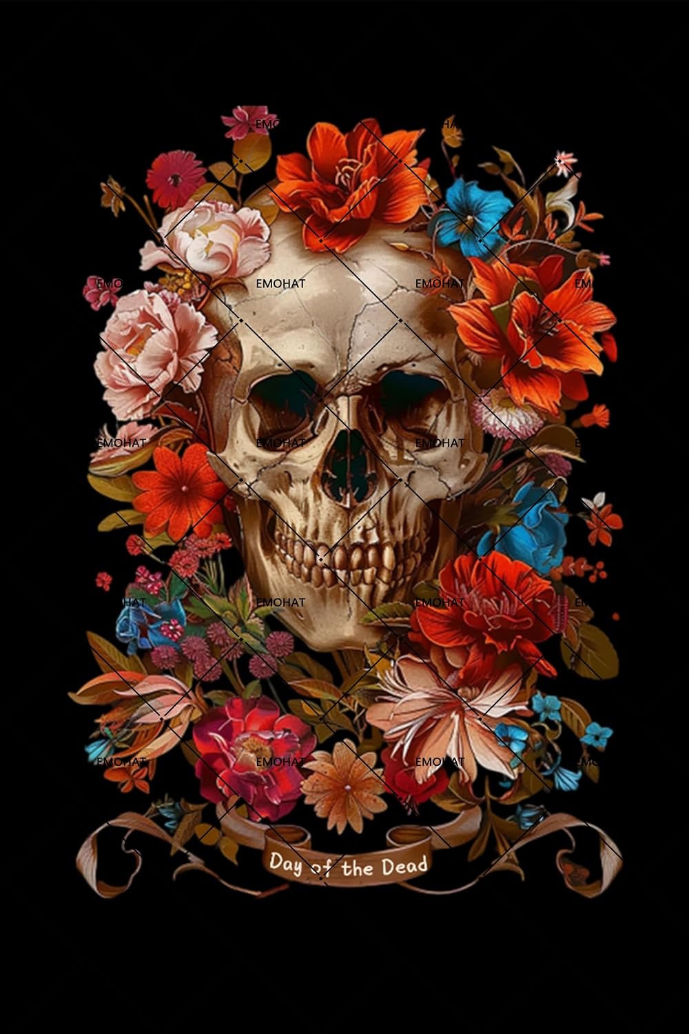 Halloween Skeleton Decoration - EMOHAT Schedel Metalen Bord Gotische Bloem