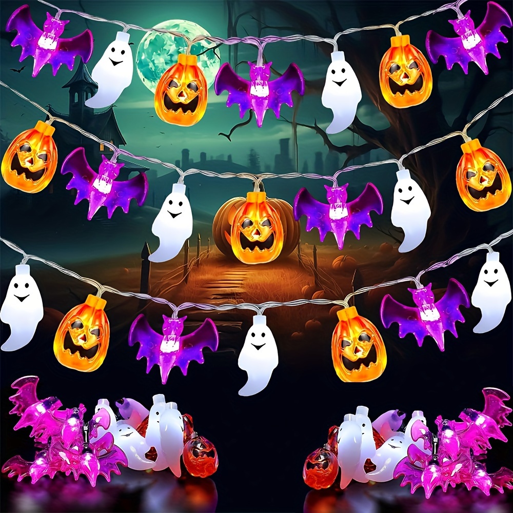 Halloween Led String Lights Orange - Leuke Pompoen Vleermuis Ghost Halloween LED