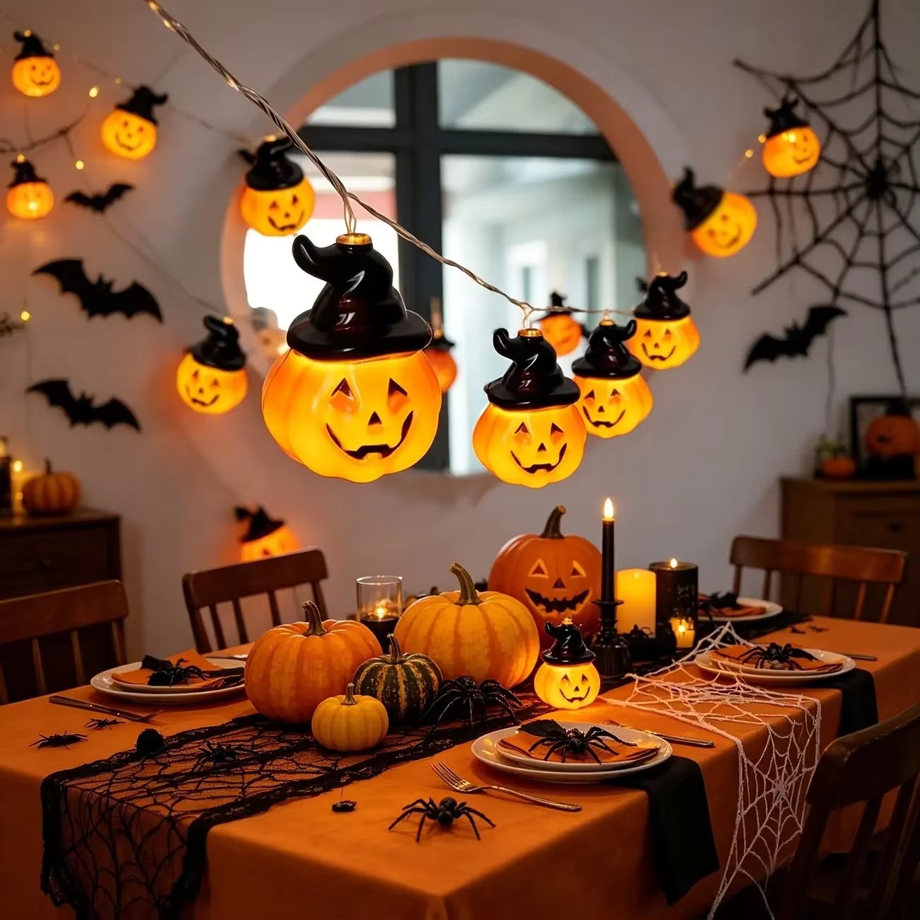Halloween Led String Lights Orange - Heksenhoed Pompoen Fee Lichtslingers, Halloween Batterij