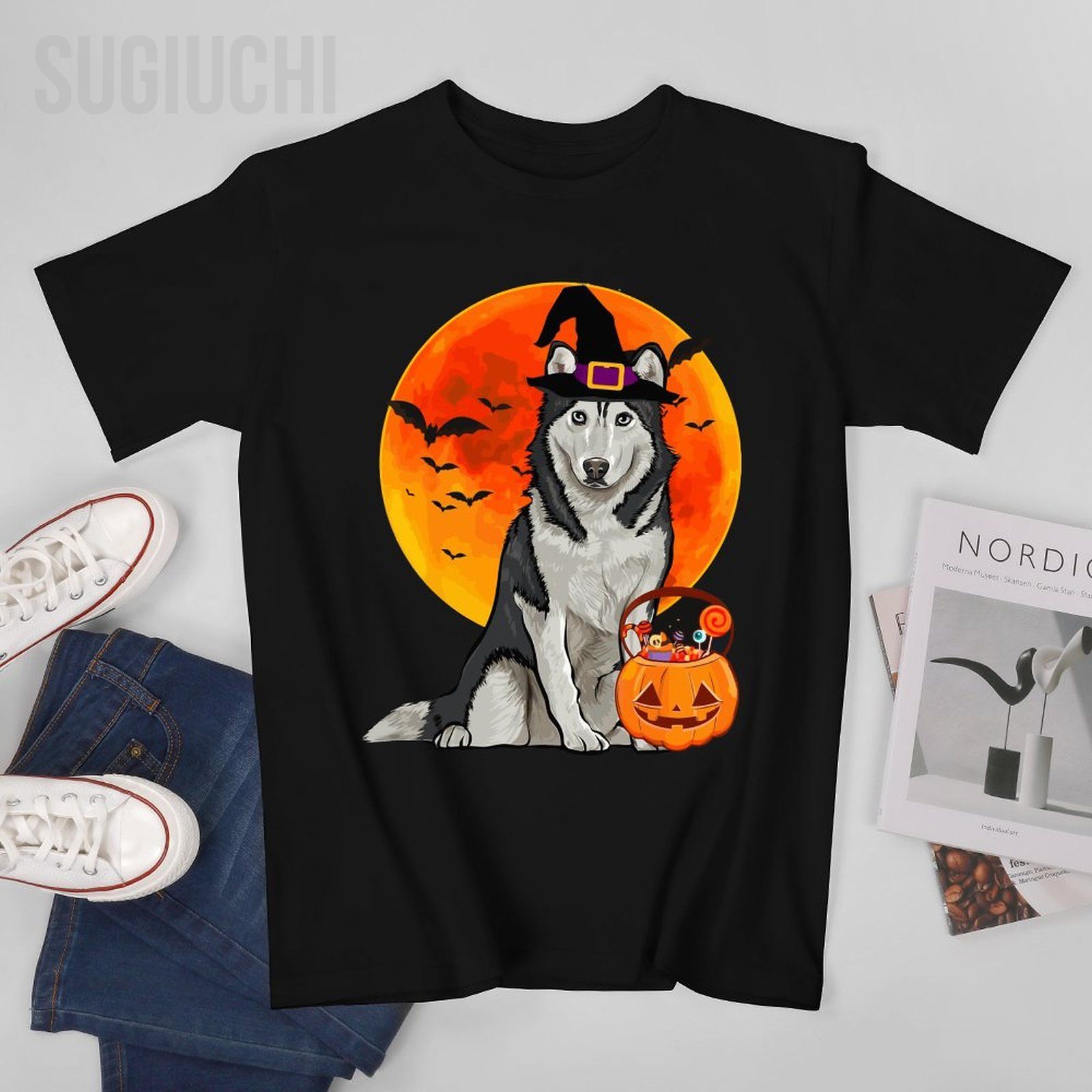 Pumpkin Lantern Halloween - Unisex Mannen Hond Halloween Siberische Siberische