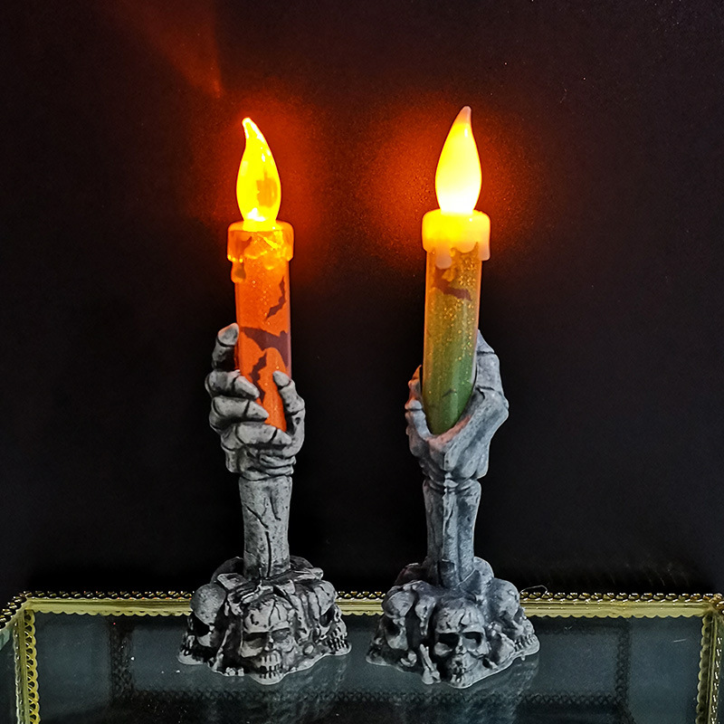 Halloween Pumpkin Decor Led - Halloween LED Kaars Skelet Spook Pompoen
