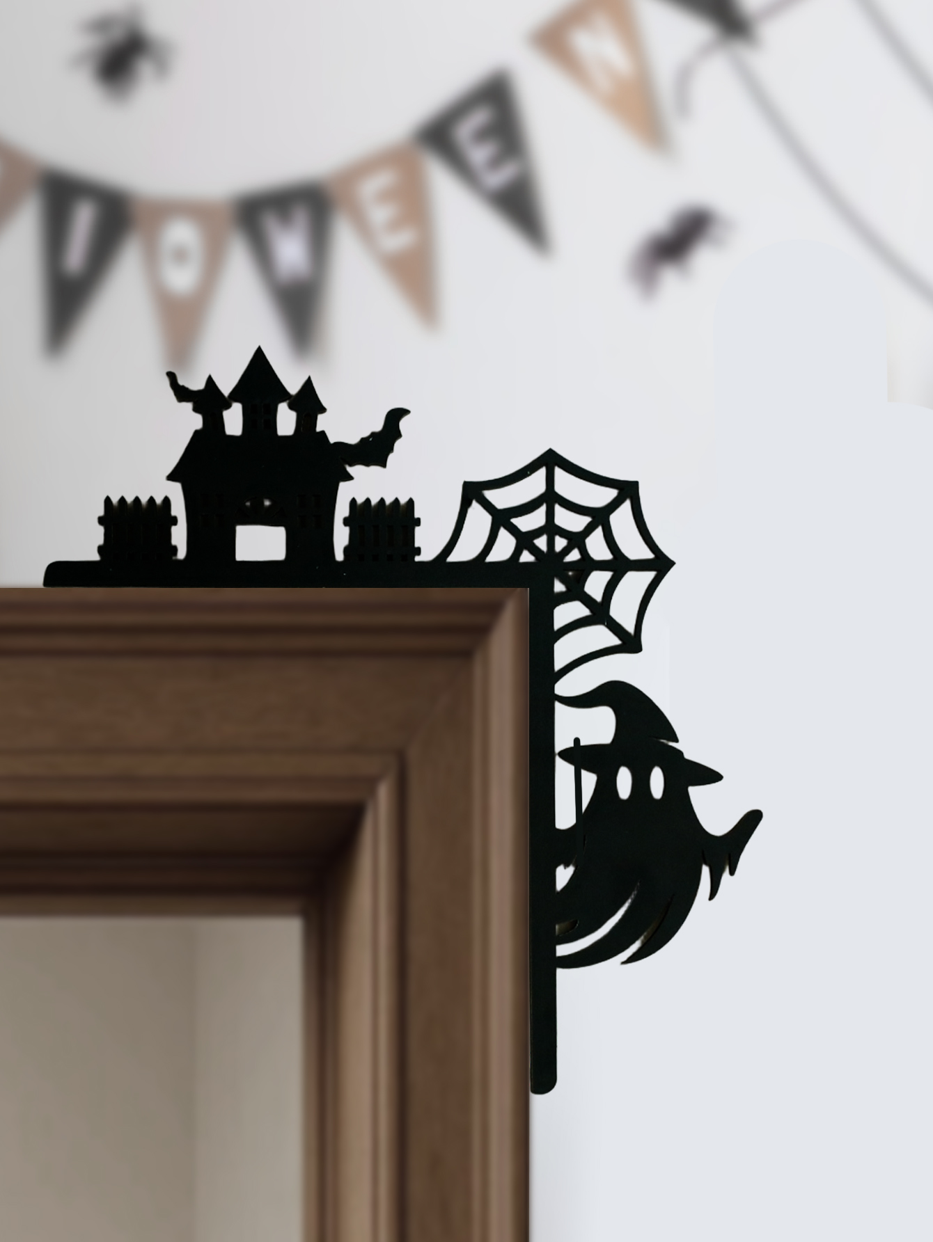 Houten Halloween deurhoekdecor - Spider Web Halloween Decoration recensie en prijs