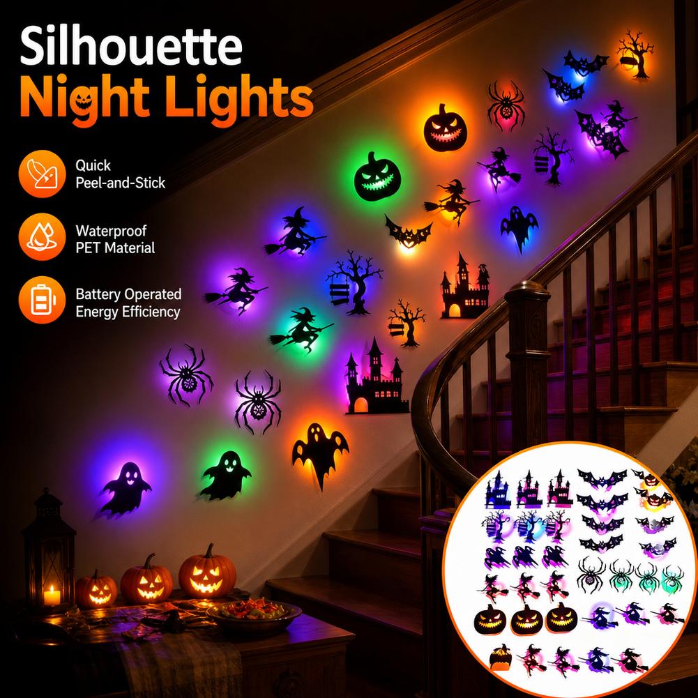 30PCS LED Halloween-muursticke - Halloween Pumpkin Decor Led recensie en prijs