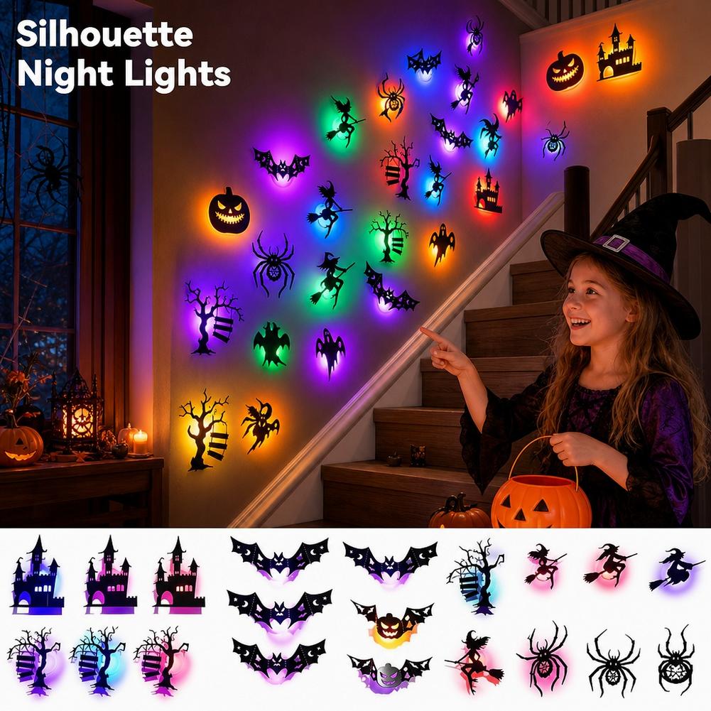 30PCS LED Halloween-muursticke - Halloween Pumpkin Decor Led recensie en prijs