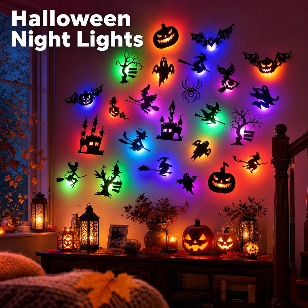 30PCS LED Halloween-muursticke - Halloween Pumpkin Decor Led recensie en prijs
