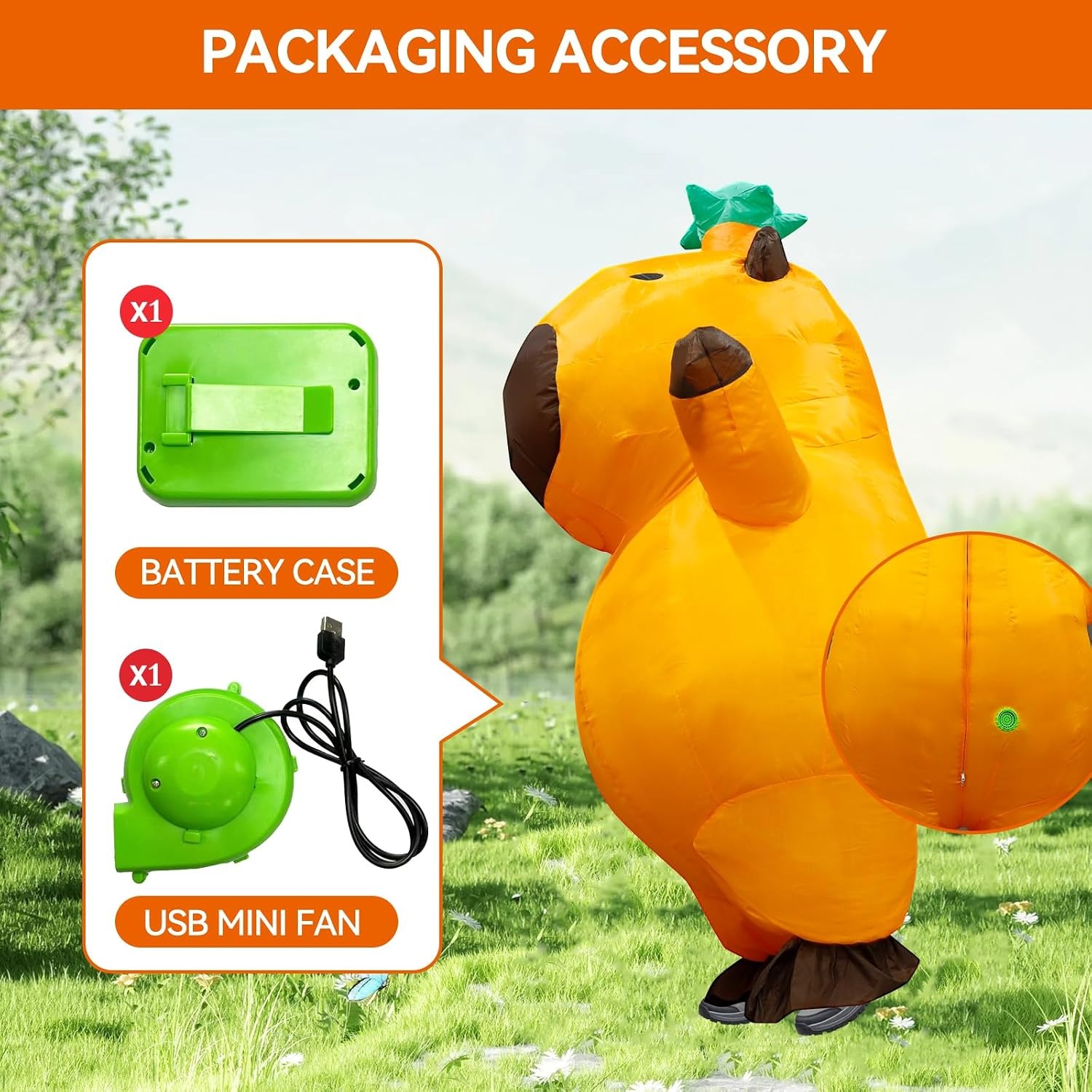 Opblaasbaar capybara-kostuum v - Halloween Costume Adult recensie en prijs