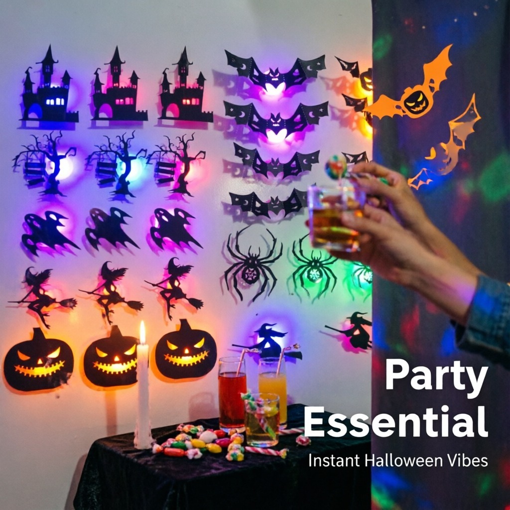 8 stuks/set LED Halloween muur - Halloween Pumpkin Decor Led recensie en prijs