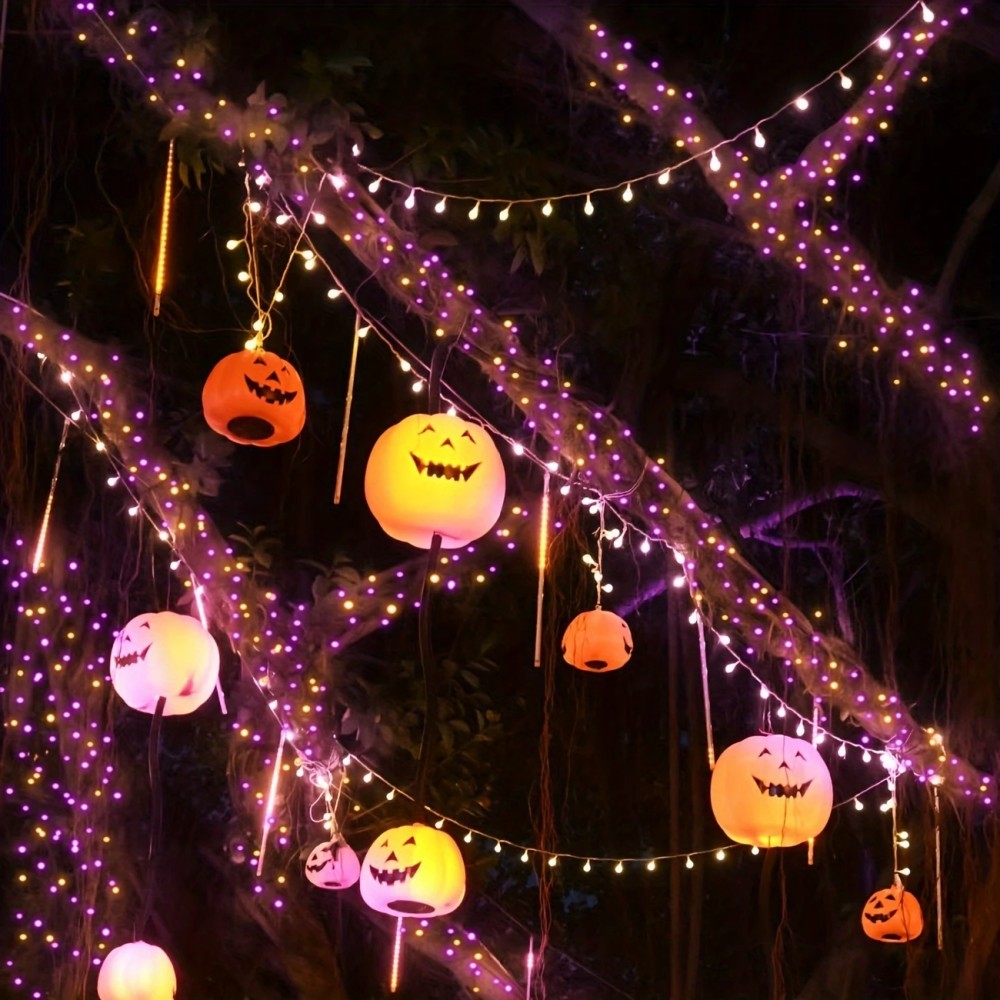 1PC 12M100LED Halloween Solar  - Halloween Led String Lights Orange recensie en prijs