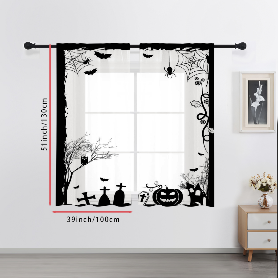 2 STUKS Digitaal bedrukt trans - Spider Web Halloween Decoration recensie en prijs