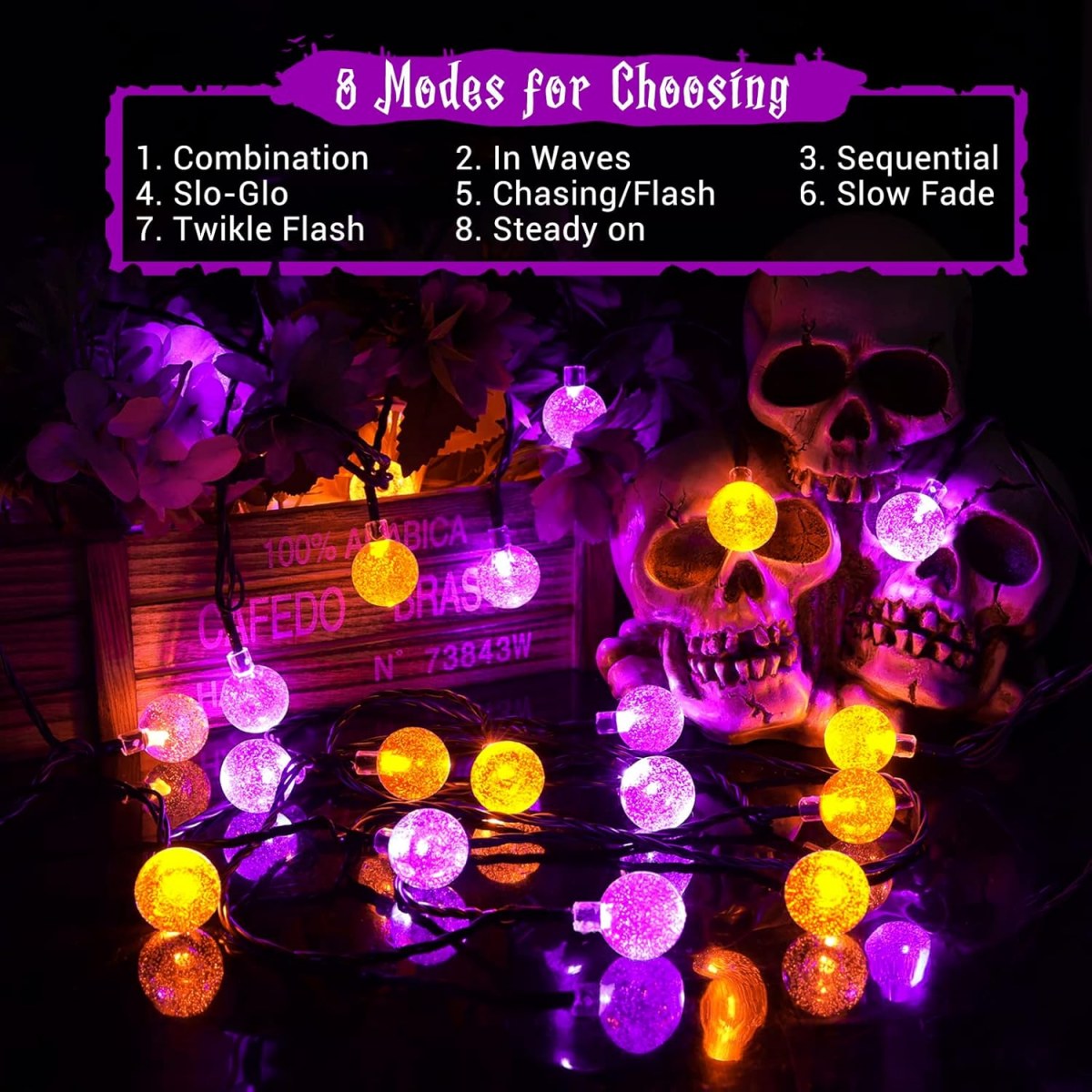 1 st 12 m 100 LED Halloween Pa - Halloween Led String Lights Orange recensie en prijs