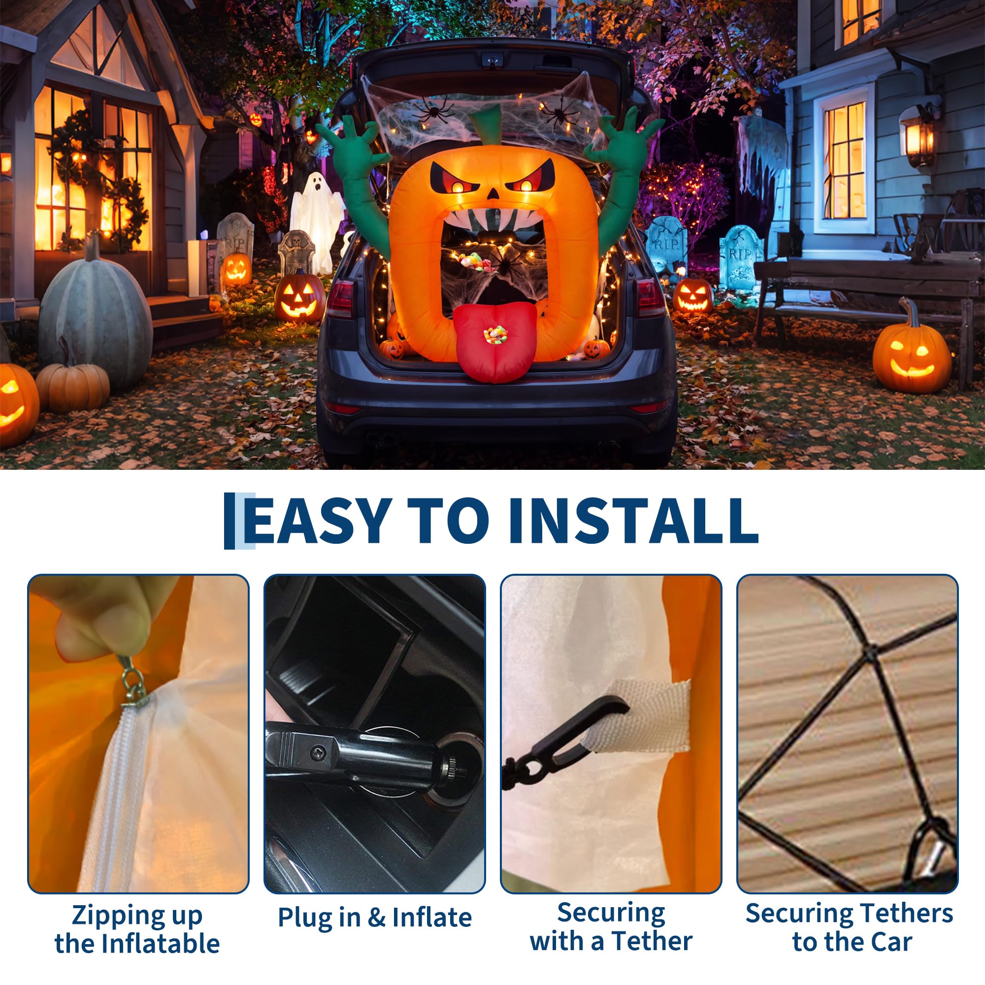 6FT Halloween opblaasbare gruw - Halloween Pumpkin Decor Led recensie en prijs