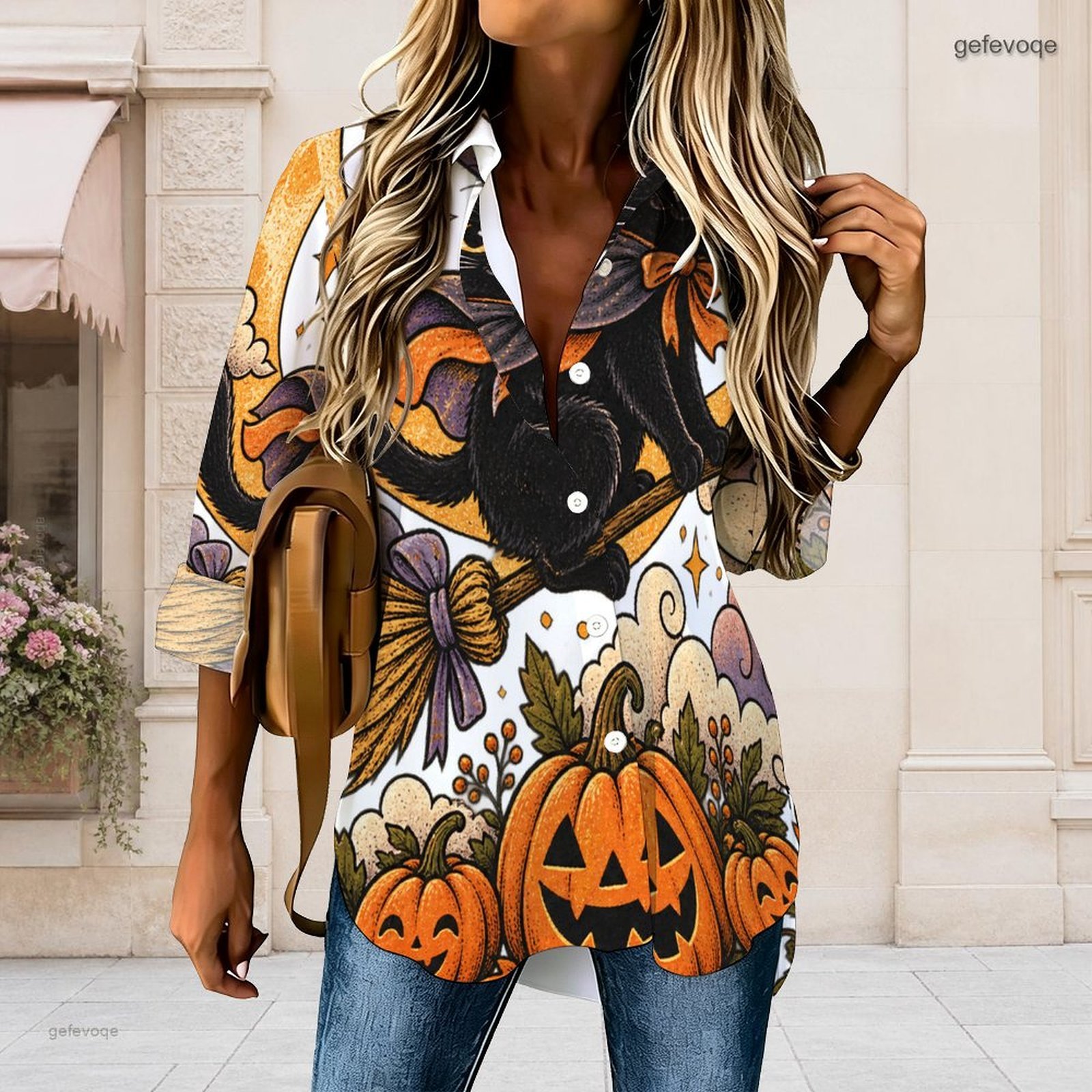Dames Halloween-geprint overhe - Pumpkin Lantern Halloween recensie en prijs