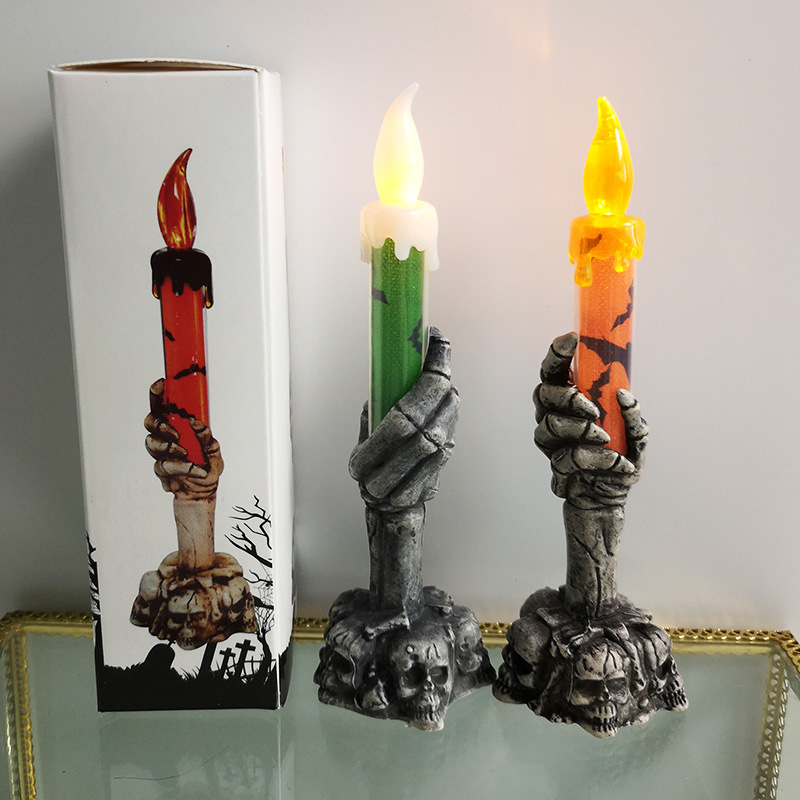 Halloween LED Kaars Skelet Spo - Halloween Pumpkin Decor Led recensie en prijs